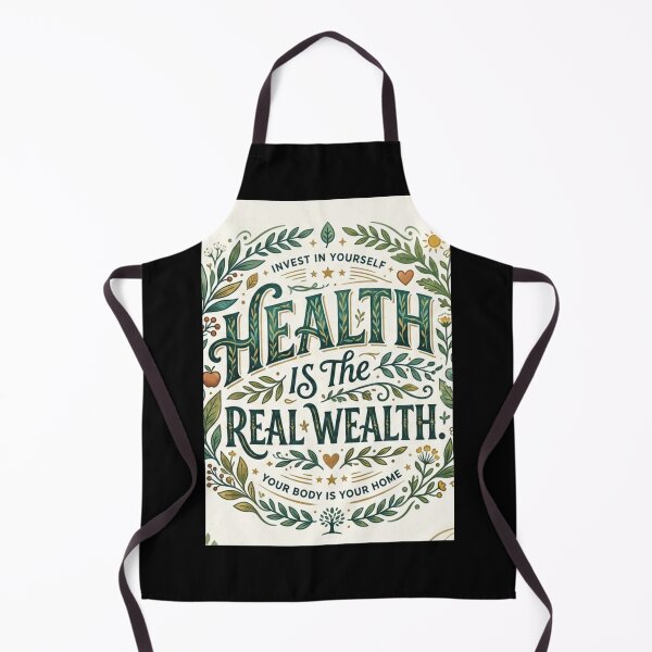 Item preview, Nature’s Vitality: Health Is The Real Wealth Botanical Typography designed and sold by Dzblack.