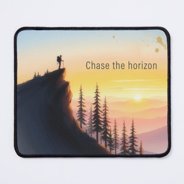 Item preview, Chase the horizon lone hiker sunset mountain ridge oil painting art designed and sold by icemanphotos.