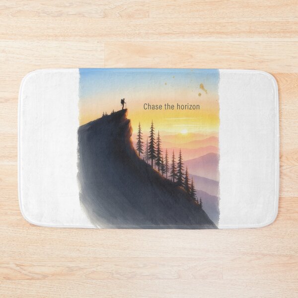 Item preview, Chase the horizon lone hiker sunset mountain ridge oil painting art designed and sold by icemanphotos.