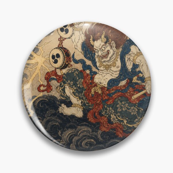 Item preview, Thunder Spirit - Vintage Ukiyo-e Japanese Folklore Woodblock  designed and sold by bapupa.