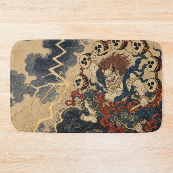 Item preview, Thunder Spirit - Vintage Ukiyo-e Japanese Folklore Woodblock  designed and sold by bapupa.