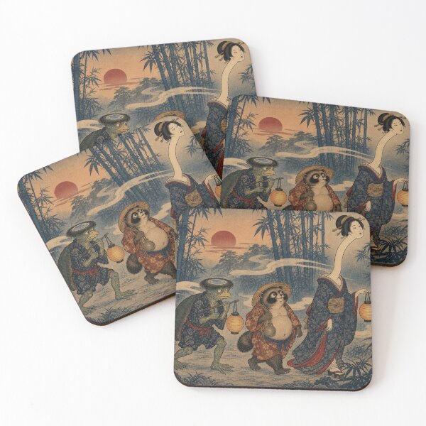 Item preview, Desfile de Yokai - Grabado en madera Ukiyo-e de folclore japonés antiguo designed and sold by bapupa.
