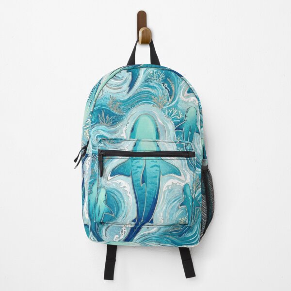 Item preview, Glamorous Turquoise Tiger Shark — Seamless Tileable Wallpaper & Textile Vector designed and sold by Jandedan.