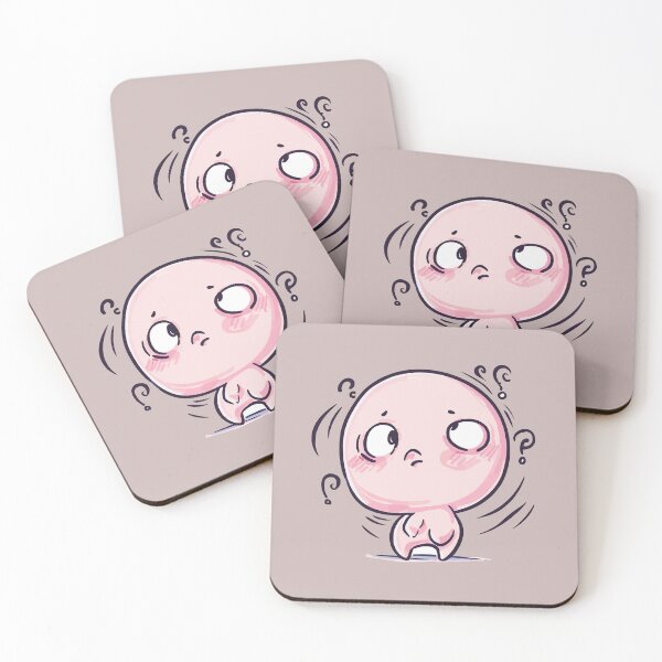 Item preview, Funny Dizzy Pink Character Confused Cartoon designed and sold by TIGER-GEMINI.