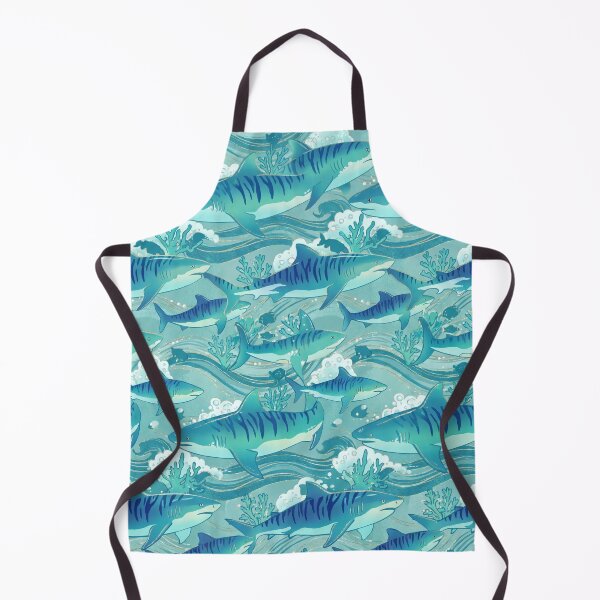 Item preview, Turquoise Tiger Shark — Seamless Tileable Wallpaper & Textile Vector designed and sold by Jandedan.