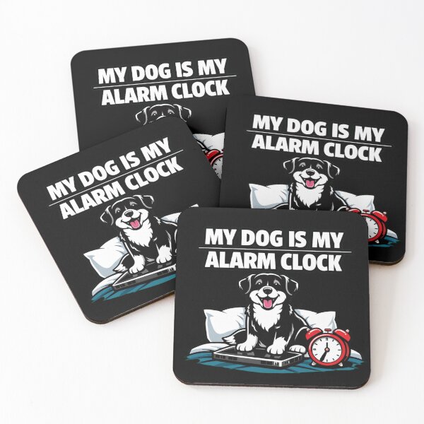 Item preview, My Dog Is My Alarm Clock – Funny Dog Lover Minimalist T‑Shirt designed and sold by Timeless Junction.