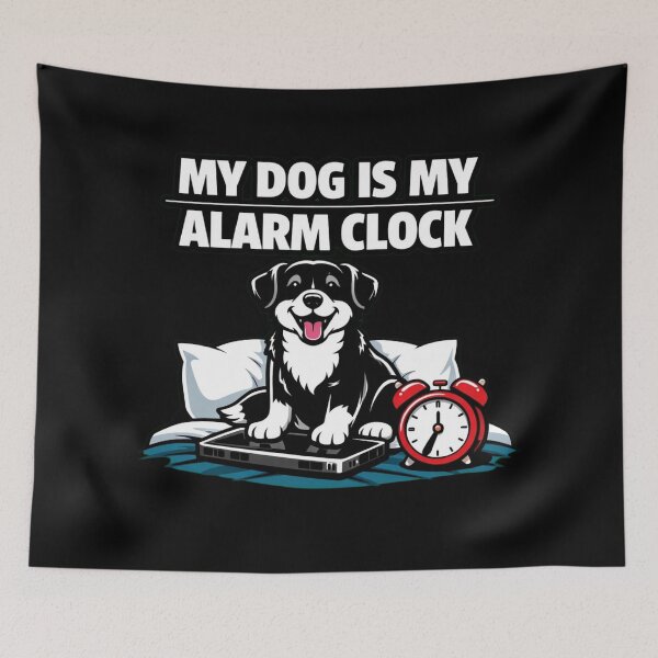 Item preview, My Dog Is My Alarm Clock – Funny Dog Lover Minimalist T‑Shirt designed and sold by Timeless Junction.
