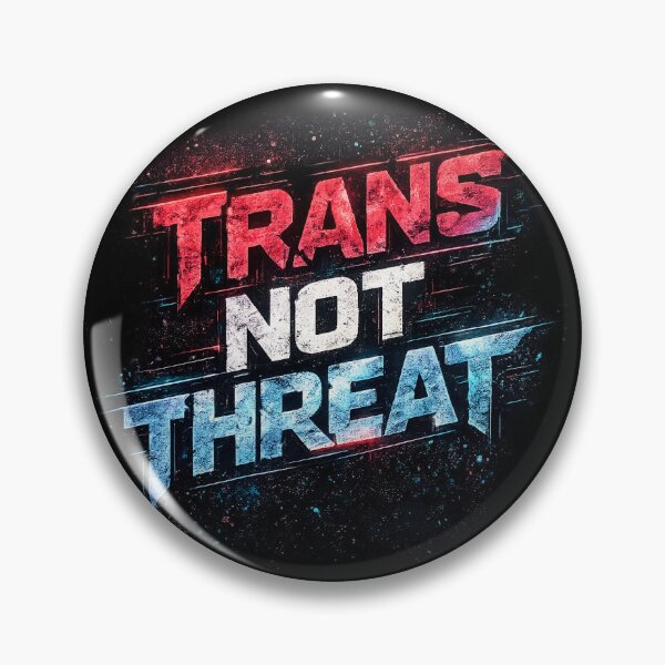 Item preview, TRANS NOT THREAT Cyberpunk Activist Typography T-Shirt | Futuristic LGBTQ Pride Streetwear Design designed and sold by Vvmd.
