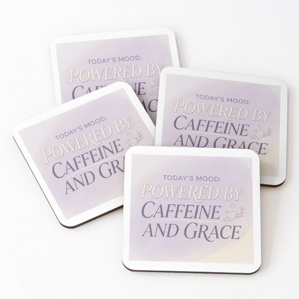 Item preview, Today’s Mood: Powered by Caffeine and Grace | Funny Menopause Tee designed and sold by PeriBloomDesign.
