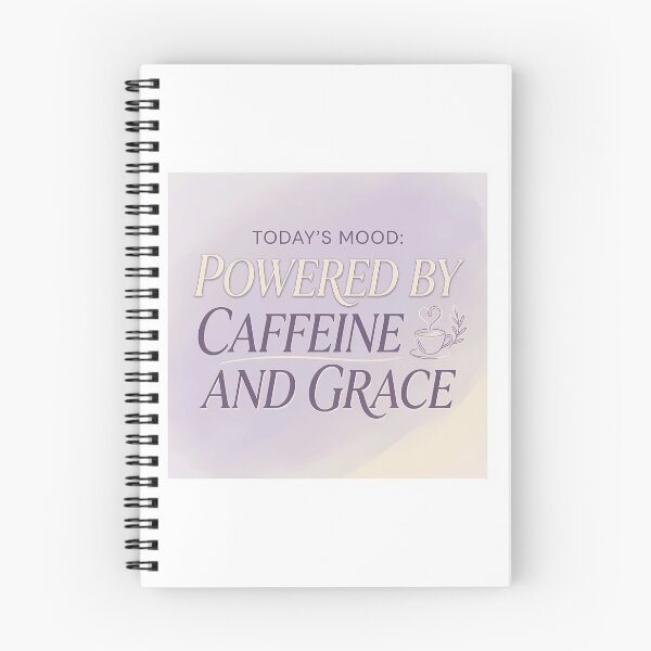 Item preview, Today’s Mood: Powered by Caffeine and Grace | Funny Menopause Tee designed and sold by PeriBloomDesign.