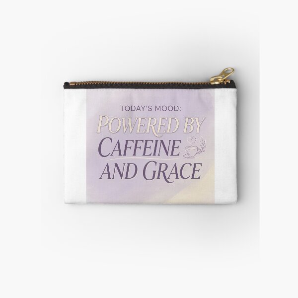 Item preview, Today’s Mood: Powered by Caffeine and Grace | Funny Menopause Tee designed and sold by PeriBloomDesign.