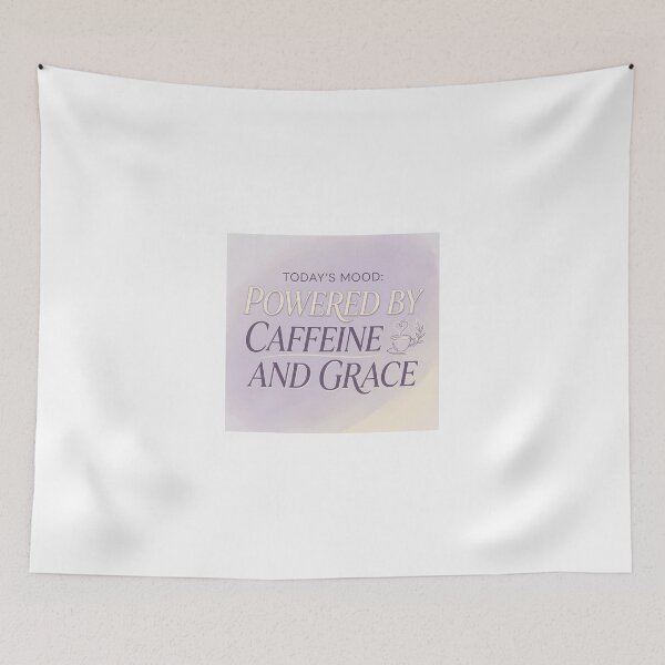Item preview, Today’s Mood: Powered by Caffeine and Grace | Funny Menopause Tee designed and sold by PeriBloomDesign.