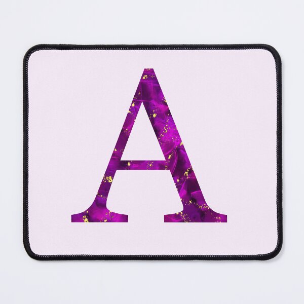 Item preview, Monogram letter A in pink color with gold accents, alcohol ink digital art designed and sold by SweetLilith.