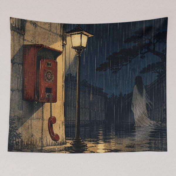 Item preview, The Payphone Call - Vintage Ukiyo-e Japanese Ghost Woodblock Art designed and sold by bapupa.