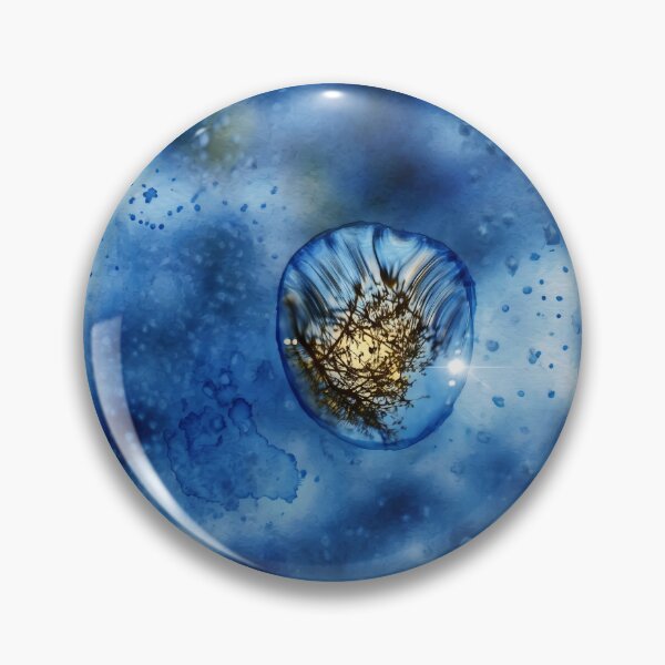 Item preview, Blue Water Droplet Reflections — Digital Watercolor Art from Real Photography | Abstract Nature Fine Art  designed and sold by M.ALK.Watercolor.