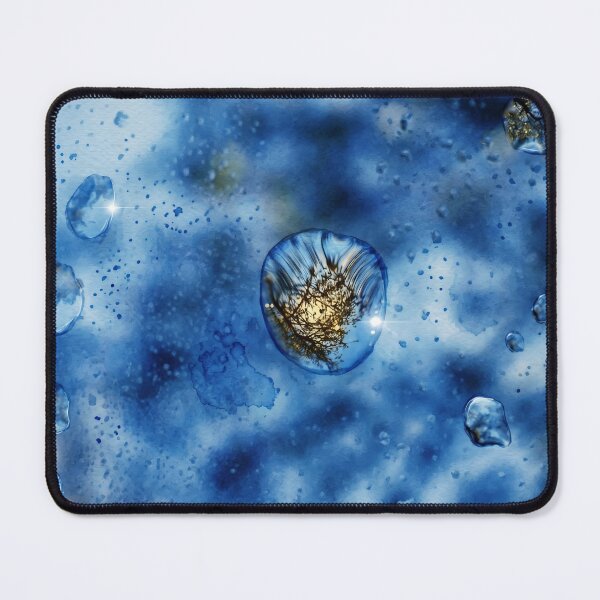 Item preview, Blue Water Droplet Reflections — Digital Watercolor Art from Real Photography | Abstract Nature Fine Art  designed and sold by M.ALK.Watercolor.