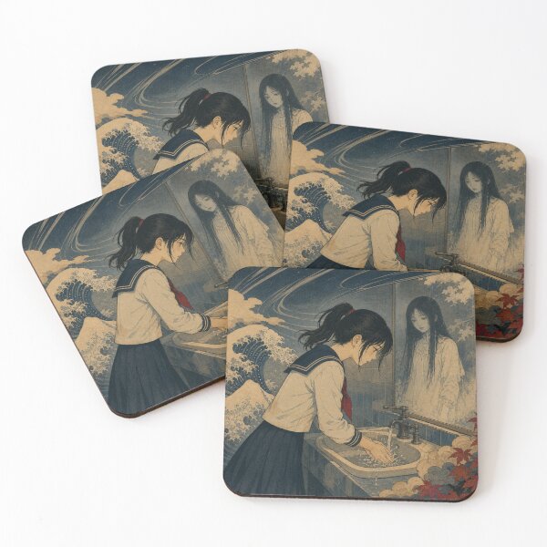 Item preview, School Bathroom Mirror - Vintage Ukiyo-e Japanese Ghost Woodblock Art designed and sold by bapupa.