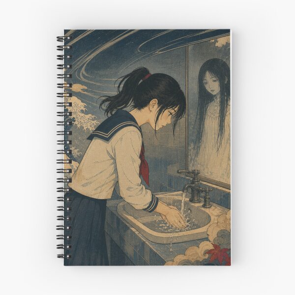 Item preview, School Bathroom Mirror - Vintage Ukiyo-e Japanese Ghost Woodblock Art designed and sold by bapupa.