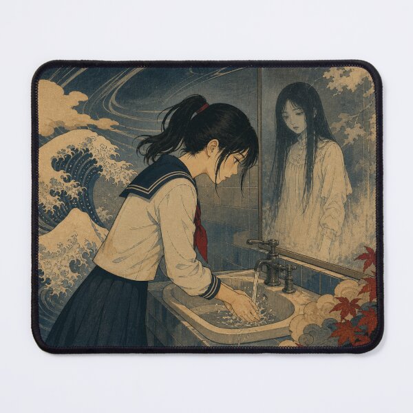 Item preview, School Bathroom Mirror - Vintage Ukiyo-e Japanese Ghost Woodblock Art designed and sold by bapupa.
