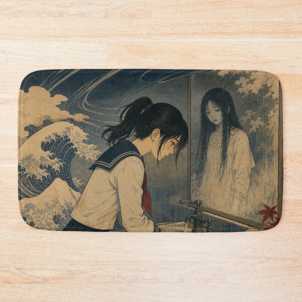 Item preview, School Bathroom Mirror - Vintage Ukiyo-e Japanese Ghost Woodblock Art designed and sold by bapupa.