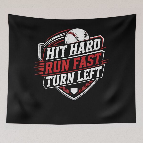 Item preview, Hit Hard Run Fast Turn Left Shirt, Baseball Shirt, Baseball Game Day Shirt, Baseball Player Shirt, Gift for Baseball Lover  designed and sold by THREE LITTLE BEANS.
