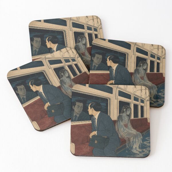 Item preview, Subway Midnight Express - Vintage Ukiyo-e Japanese Ghost Woodblock Art designed and sold by bapupa.
