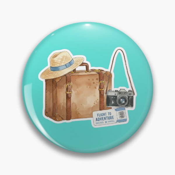 Item preview, Vintage Watercolor Travel Suitcase and Camera designed and sold by BlurBlurDesign.