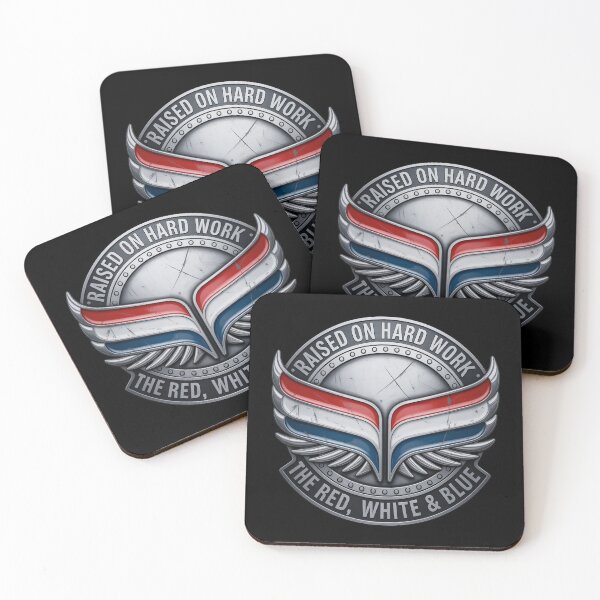Item preview, Raised on Hard Work Chrome Badge Patriotic  designed and sold by OldGloryForge.