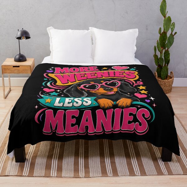Item preview, Cute More Weenies Less Meanies Funny Dachshund Dog Lover  designed and sold by THREE LITTLE BEANS.