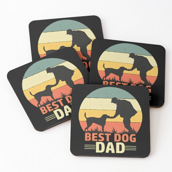 Artikelvorschau, Der beste Hunde-Papa Retro Sonnenuntergang Vintage Hunde-Kunst entworfen und verkauft von OlyvieArt.