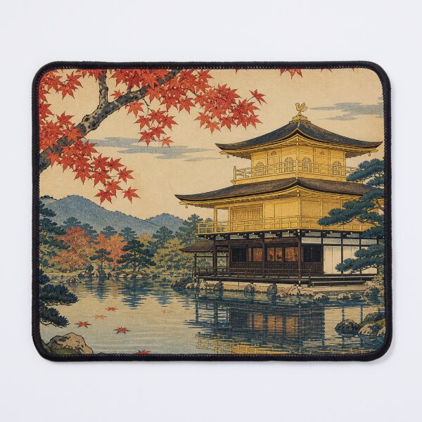 Item preview, Kinkaku-ji - Vintage Ukiyo-e Japanese Landscape Woodblock designed and sold by bapupa.