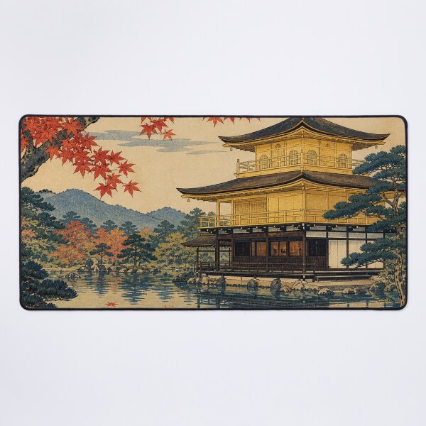 Item preview, Kinkaku-ji - Vintage Ukiyo-e Japanese Landscape Woodblock designed and sold by bapupa.