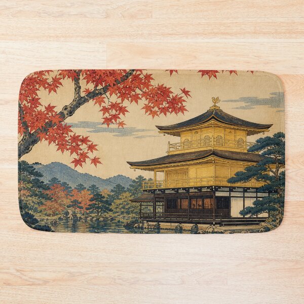 Item preview, Kinkaku-ji - Vintage Ukiyo-e Japanese Landscape Woodblock designed and sold by bapupa.