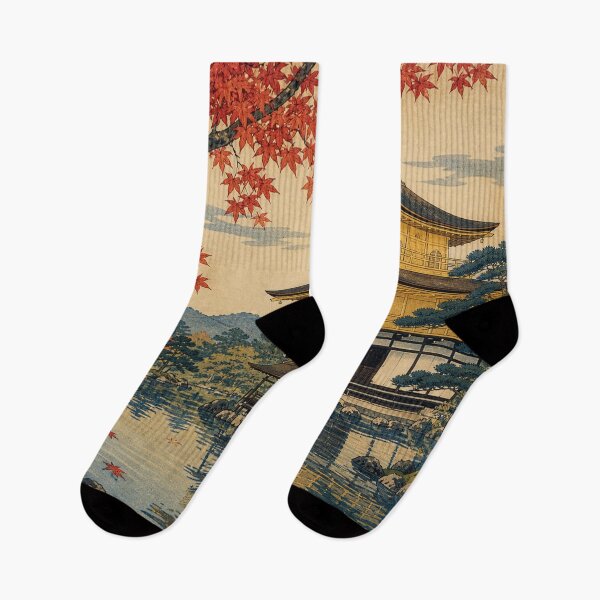 Item preview, Kinkaku-ji - Vintage Ukiyo-e Japanese Landscape Woodblock designed and sold by bapupa.