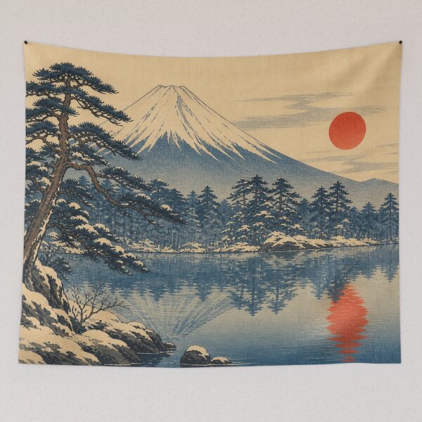 Artikelvorschau, Berg Fuji – Vintage-Ukiyo-e-Holzschnitt mit japanischer Landschaftsdarstellung entworfen und verkauft von bapupa.