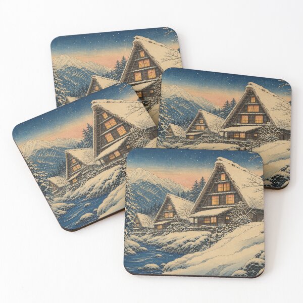 Item preview, Shirakawa-go - Vintage Ukiyo-e Japanese Landscape Woodblock designed and sold by bapupa.