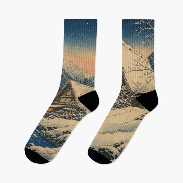 Item preview, Shirakawa-go - Vintage Ukiyo-e Japanese Landscape Woodblock designed and sold by bapupa.