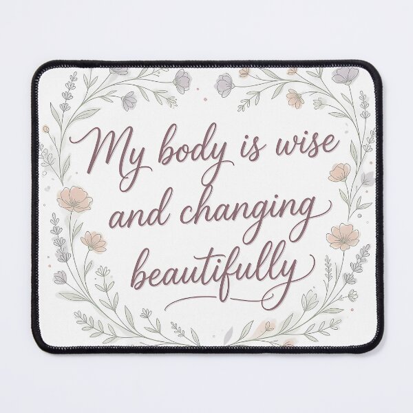 Item preview, My Body Is Wise and Changing Beautifully | Perimenopause Affirmation designed and sold by PeriBloomDesign.