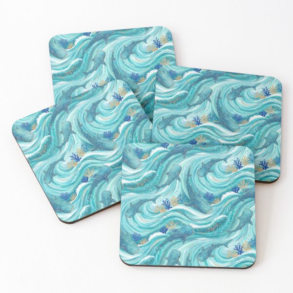Item preview, Glamorous Turquoise Whale Shark Pattern designed and sold by Jandedan.