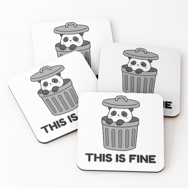 Item preview, Kawaii Panda in Trash Can - This Is Fine Meme Art designed and sold by JEVANStudio.
