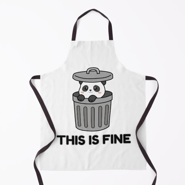 Item preview, Kawaii Panda in Trash Can - This Is Fine Meme Art designed and sold by JEVANStudio.