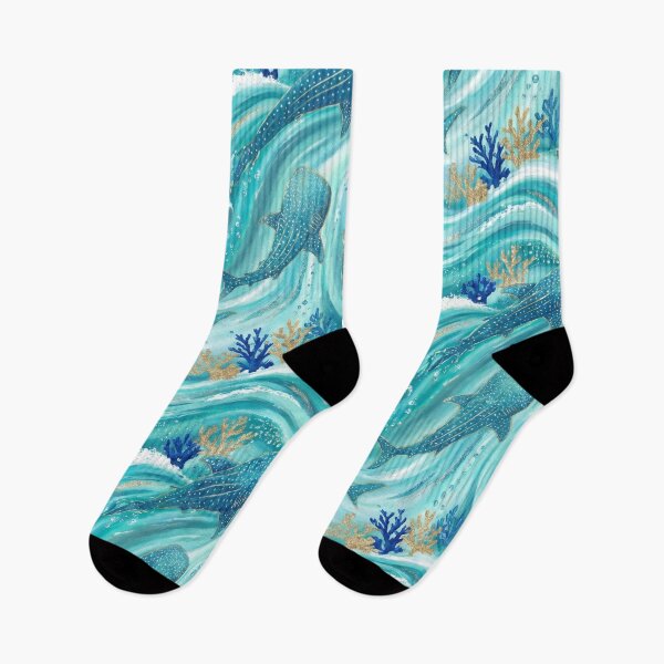 Item preview, Glamorous Turquoise Whale Shark Pattern designed and sold by Jandedan.
