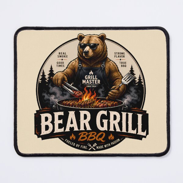 Item preview, Funny BBQ Bear Grillmaster designed and sold by ZetaDream.