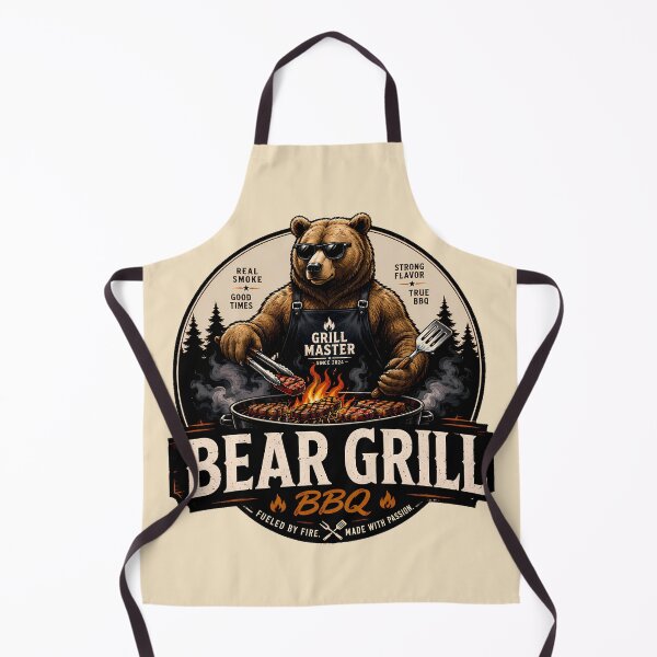 Item preview, Funny BBQ Bear Grillmaster designed and sold by ZetaDream.