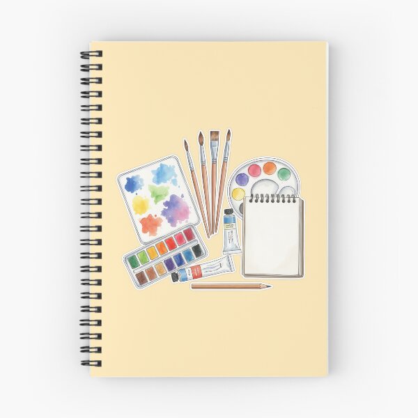 Item preview, Watercolor Art Supplies Palette Brushes and Sketchbook designed and sold by BlurBlurDesign.