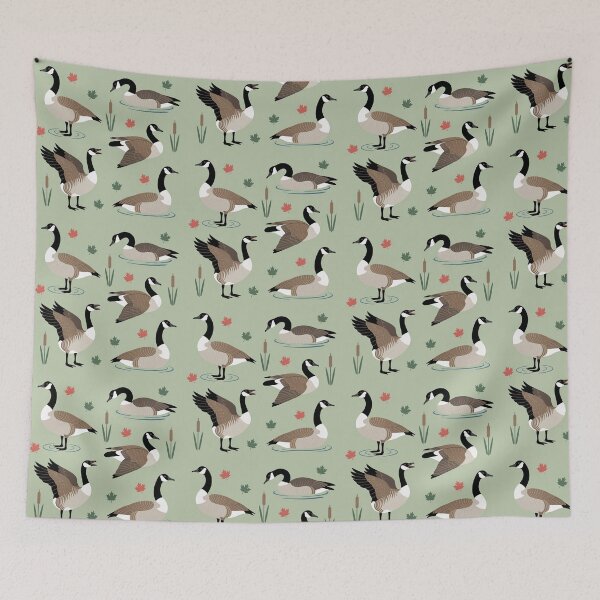 Item preview, Canadian Geese Seamless Pattern Nature Design designed and sold by cabana.space.