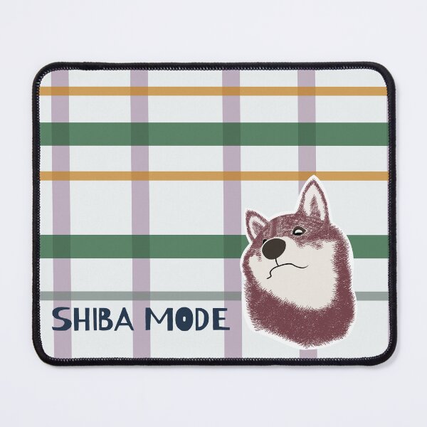 Item preview, Green plaid with purple Shiba Inu designed and sold by ShibaCruise-On.