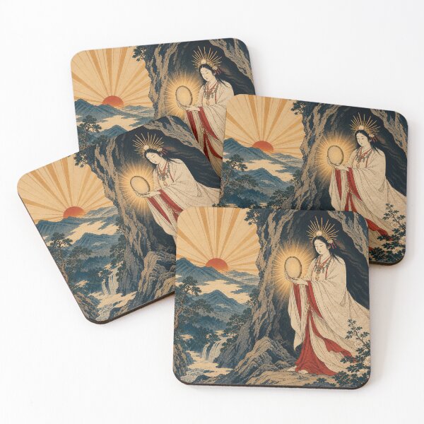 Item preview, Amaterasu Goddess - Japanese Mythology Vintage Ukiyo-e Woodblock Art designed and sold by bapupa.