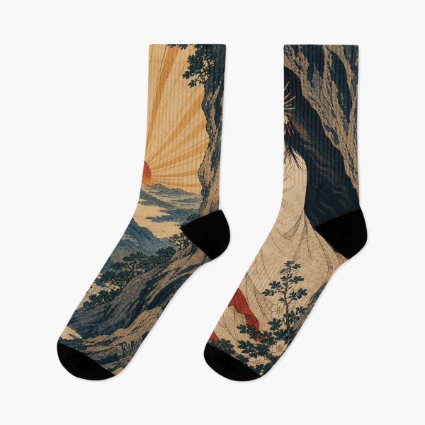 Item preview, Amaterasu Goddess - Japanese Mythology Vintage Ukiyo-e Woodblock Art designed and sold by bapupa.