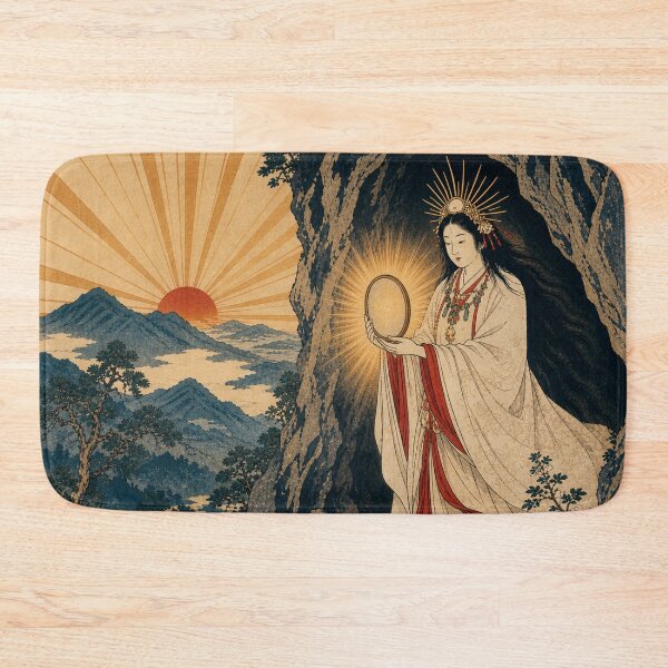 Item preview, Amaterasu Goddess - Japanese Mythology Vintage Ukiyo-e Woodblock Art designed and sold by bapupa.